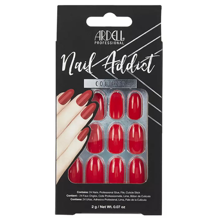 Ardell Nail Addict Cherry Red False Nails - shoplinediffusion
