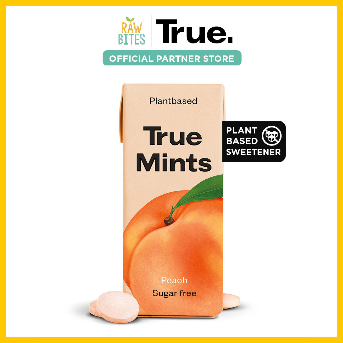 True Mints Peach 13g/20pcs (Natural Flavors, Plantbased Sweetener, Vegan)