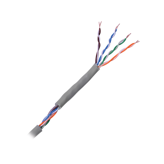 Bobina 1000 m de Cable Cat 5e UTP CCU 100% Cobre Interior Color Gris PRO-CAT-5E/1000M