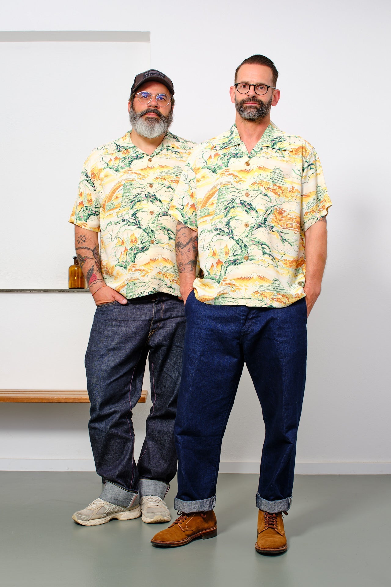 SUN SURF - Aloha Shirt "Scenery of Japan" | yellow