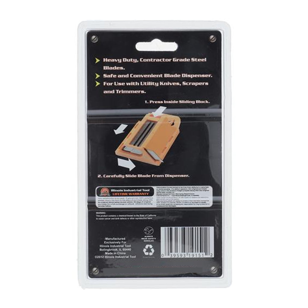 100 Standard Utility Knife Blades Box Cutter Razor Safety Dispenser Replacements