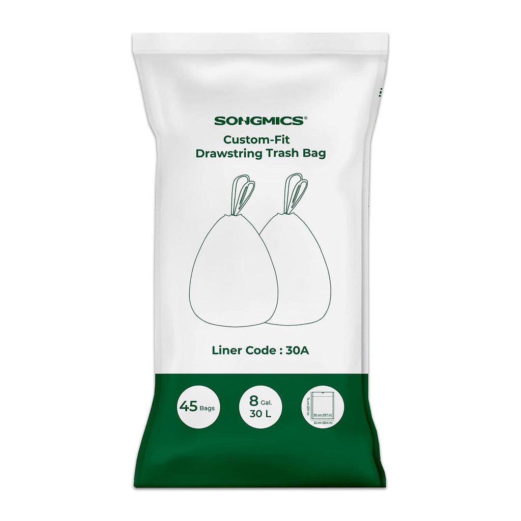 Skraldeposer med snøreluk - 30 L - hvid - 45 poser Skraldeposer Songmics