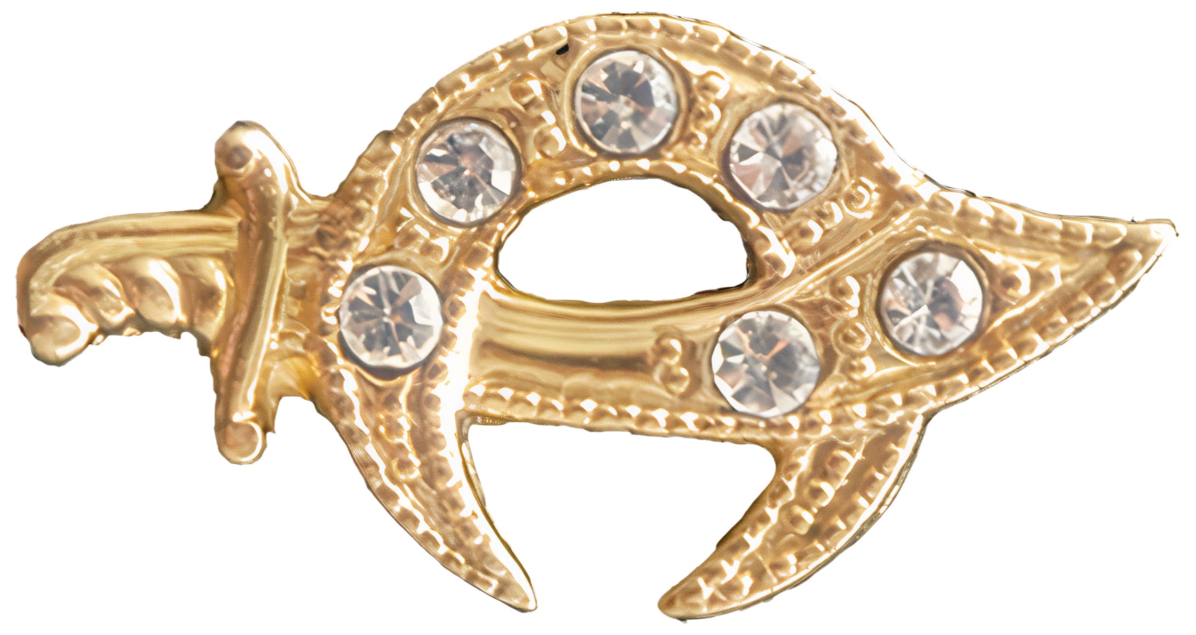 Shriner Stone Sword Lapel Pin [Gold]