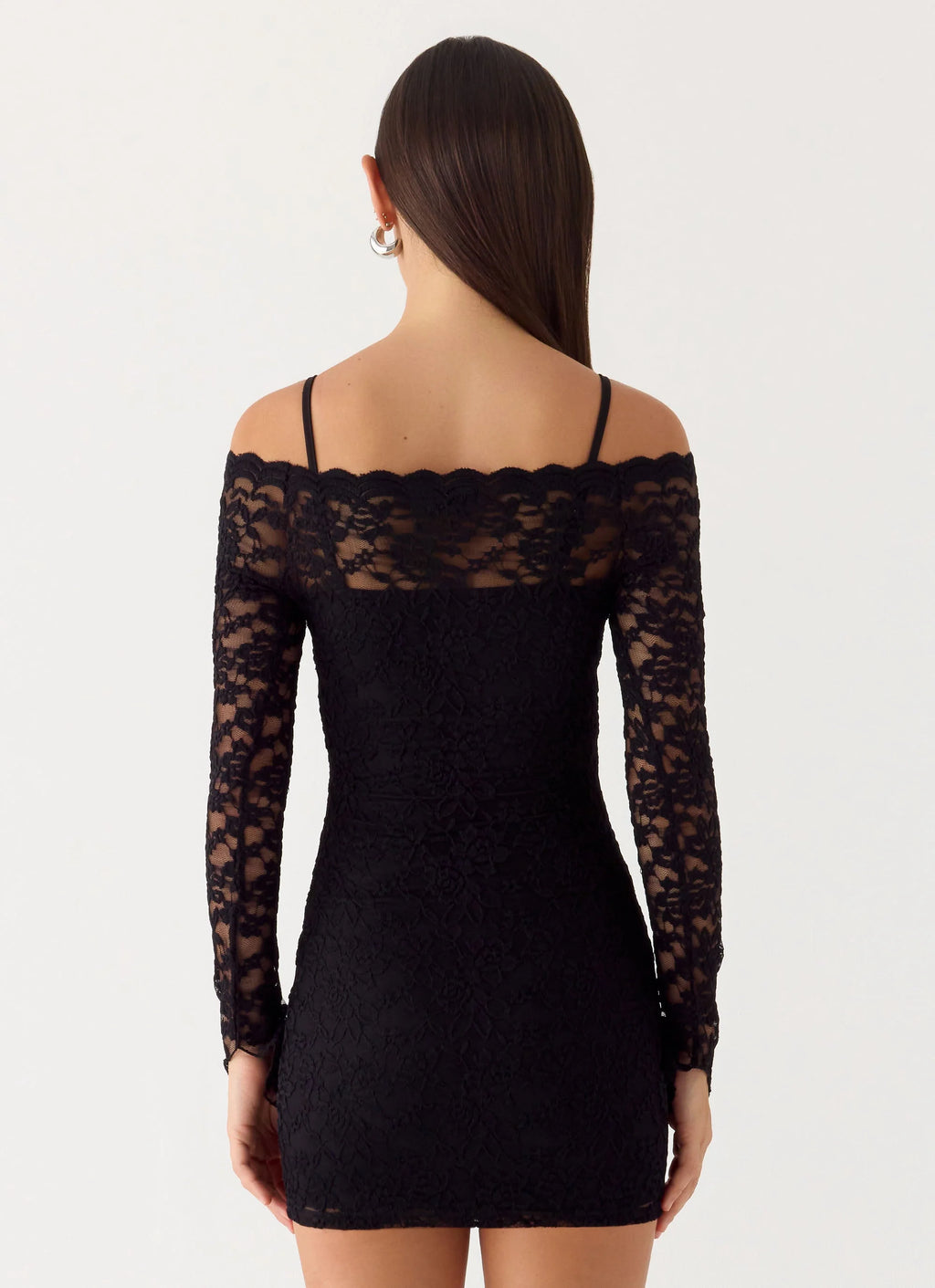 Just This Once Lace Mini Dress - Black