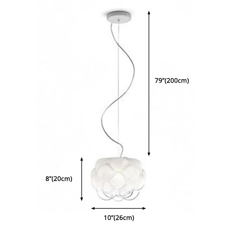 1-Light Modern Unique Geometric  Light, Pendant Lighting with Cloud-Shaped Glass Shade