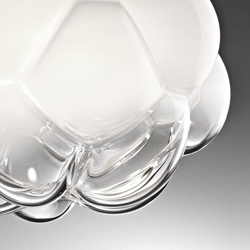 1-Light Modern Unique Geometric  Light, Pendant Lighting with Cloud-Shaped Glass Shade