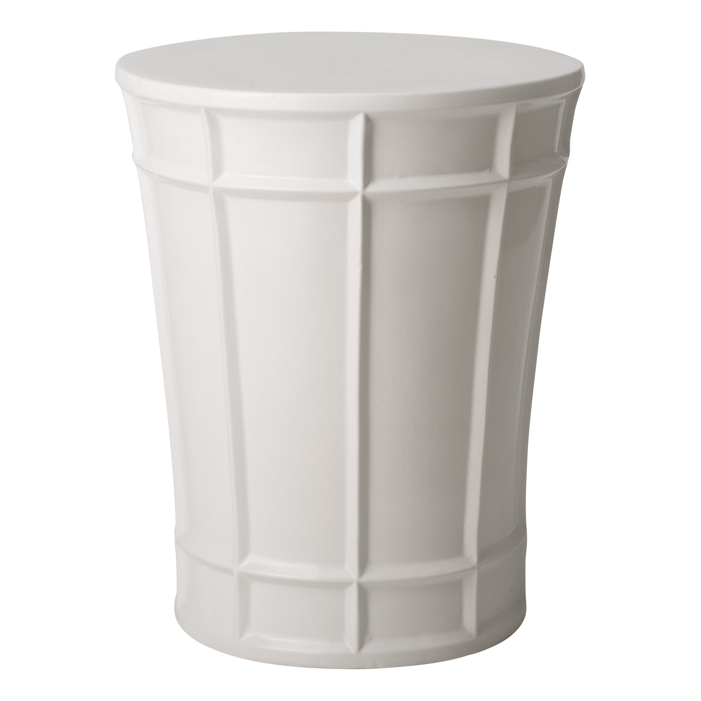 Large Varro Stool/Table with a White Glaze