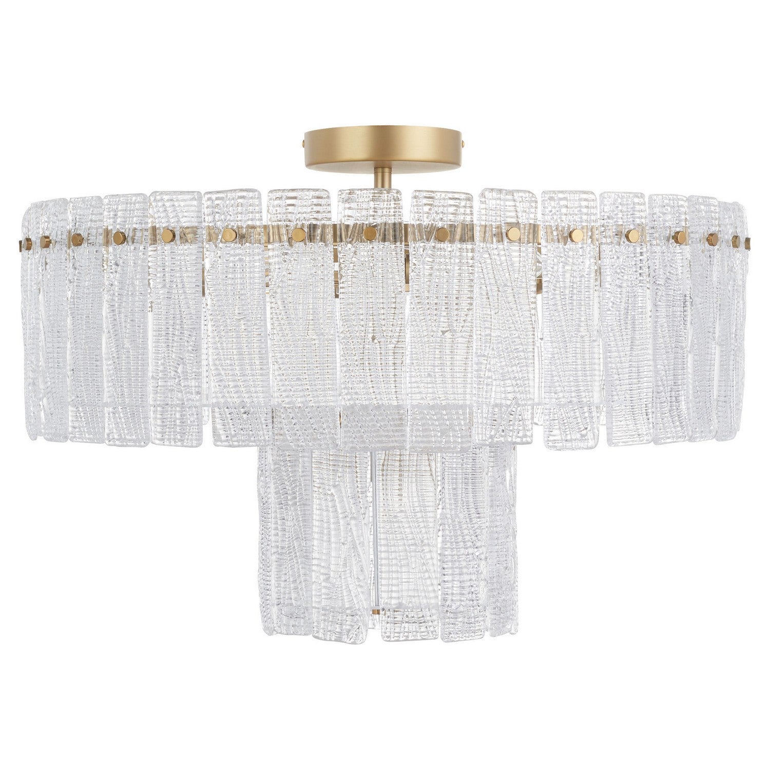Cyan 11630 Seven Light Ceiling Mount, Aged Brass