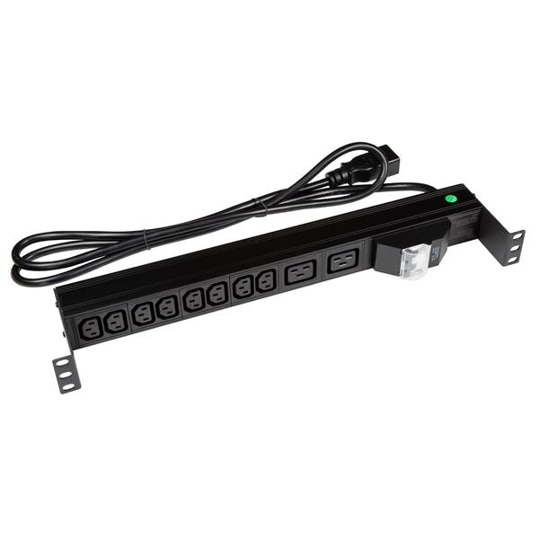 CDL Dynamix 10 Outlet Horizontal Power Rail with 6KA C-Curve Circuit Breaker