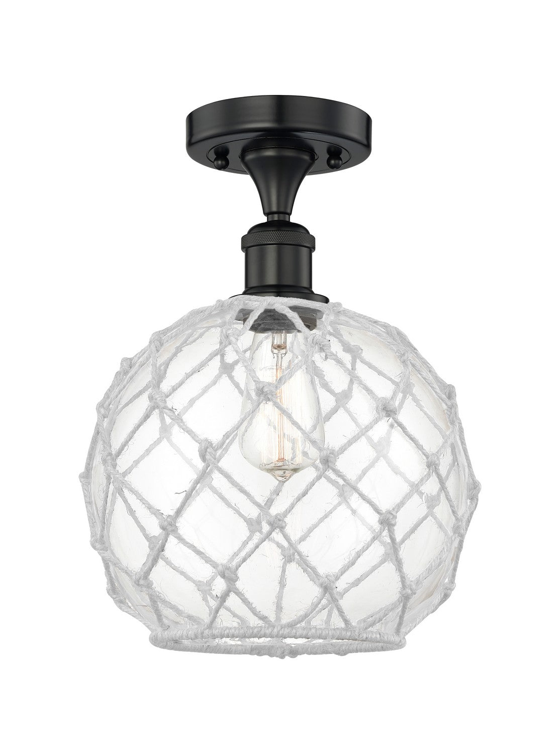 Innovations 616-1F-BK-G122-10RW One Light Semi-Flush Mount, Matte Black