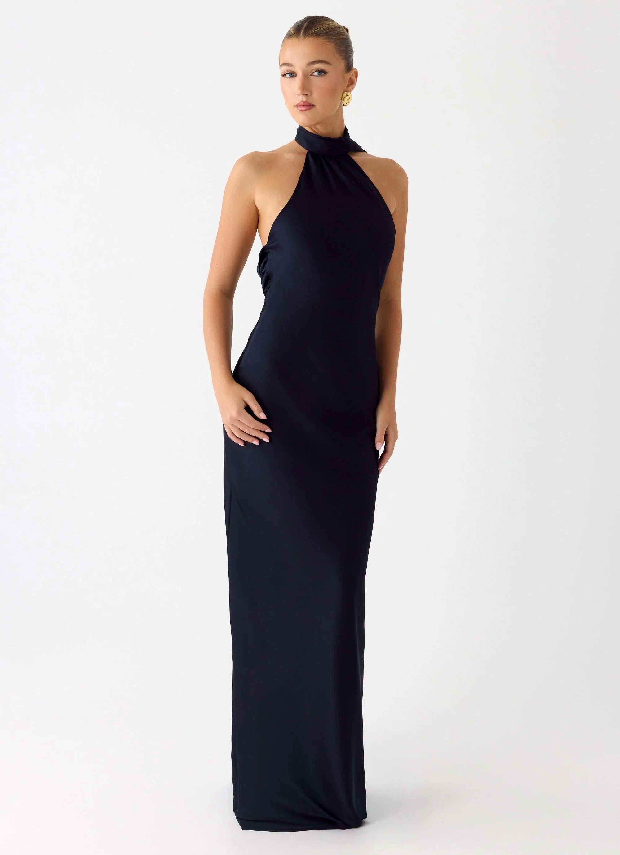 Keena Scarf Maxi Dress - Navy