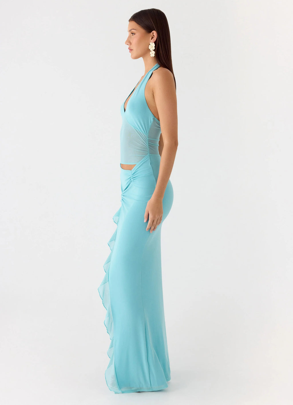Last Sequence Maxi Dress - Aqua Blue
