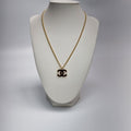 CHANEL CC Logo Necklace (Black Gold Necklace) 506-19 139834215