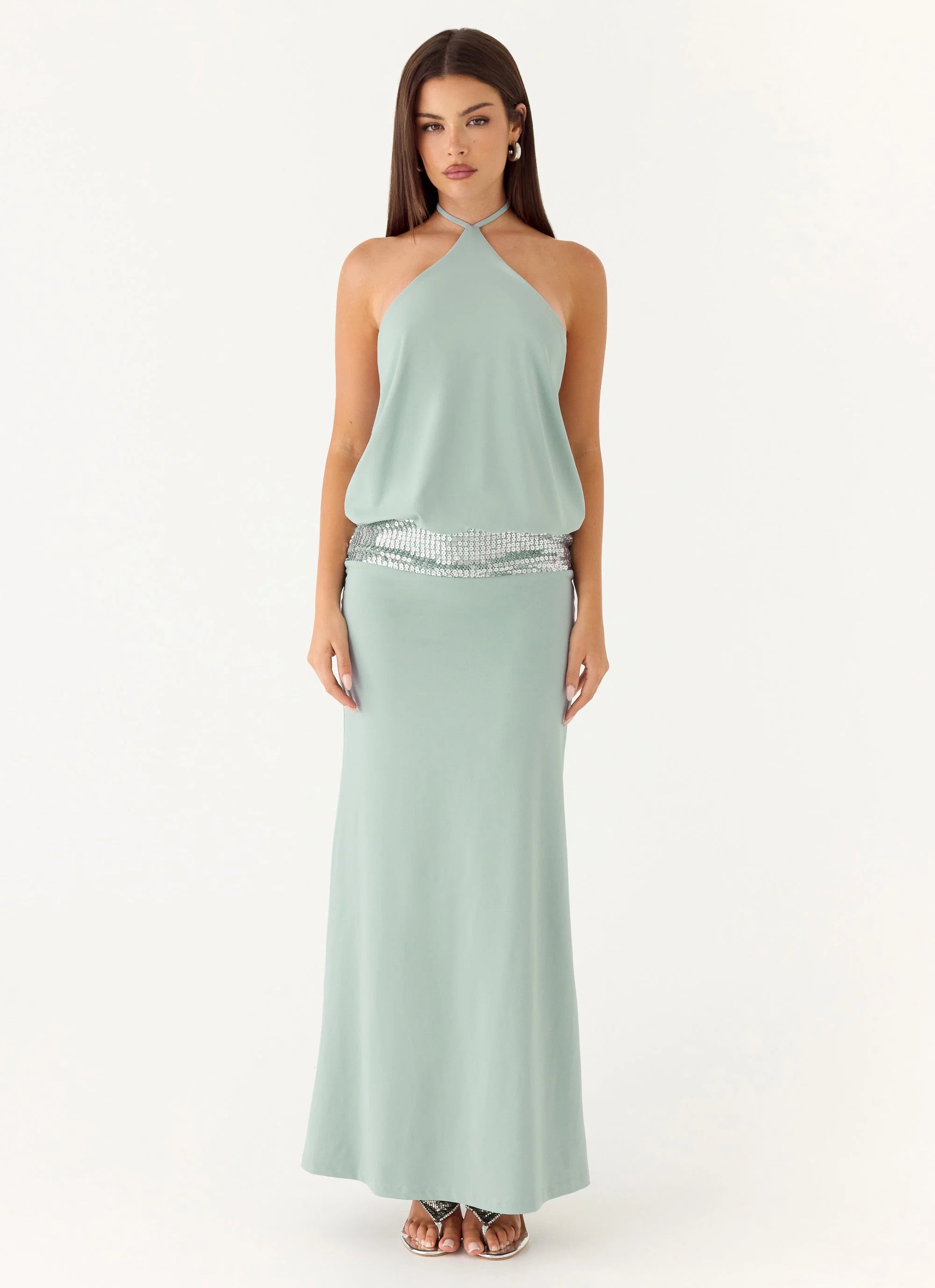 Marcie Halter Maxi Dress - Mint