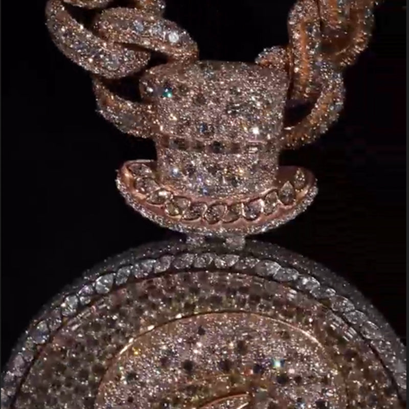 Gentleman's hat Runtz Letter Moissanite Pendant