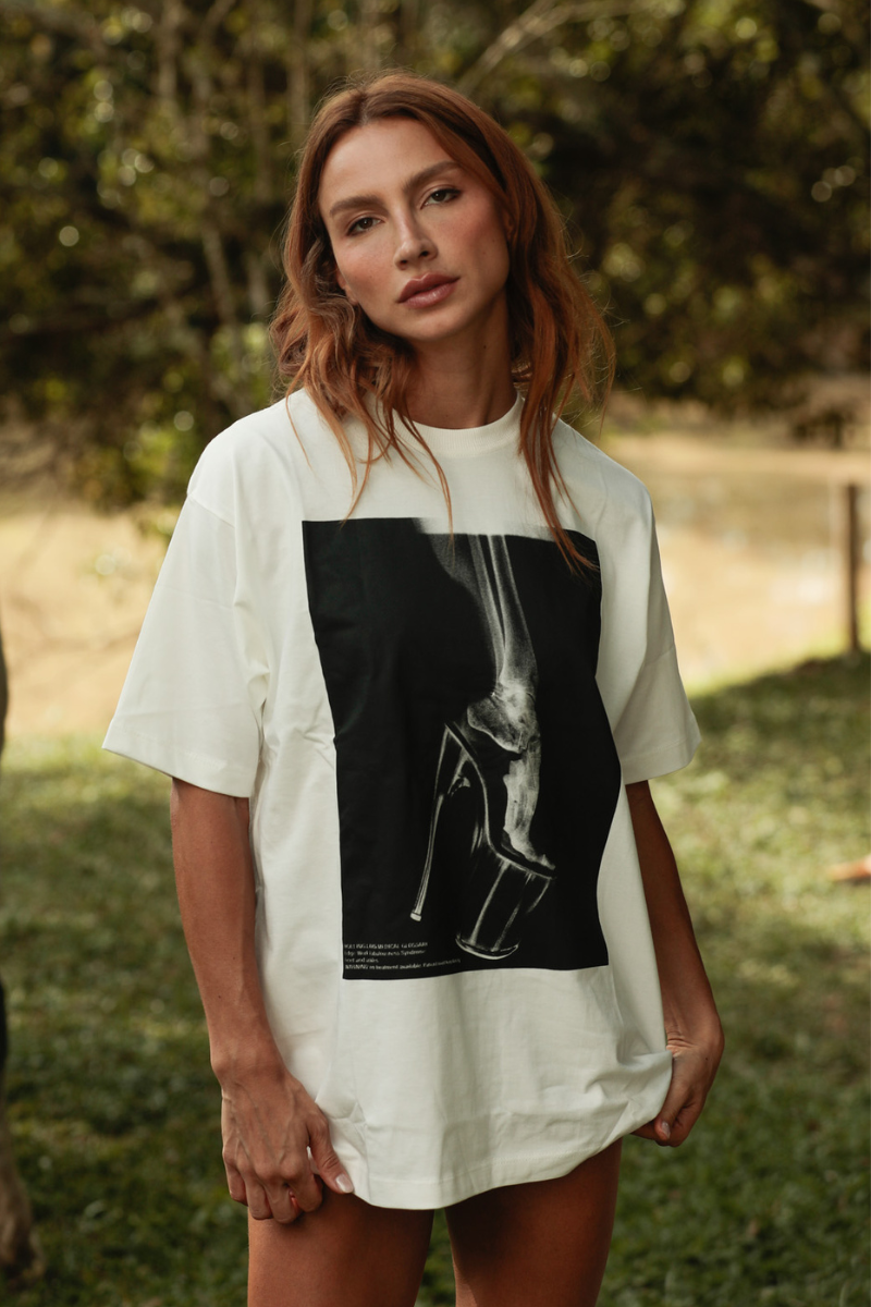 Rolling Oversized Edge T-Shirt - White