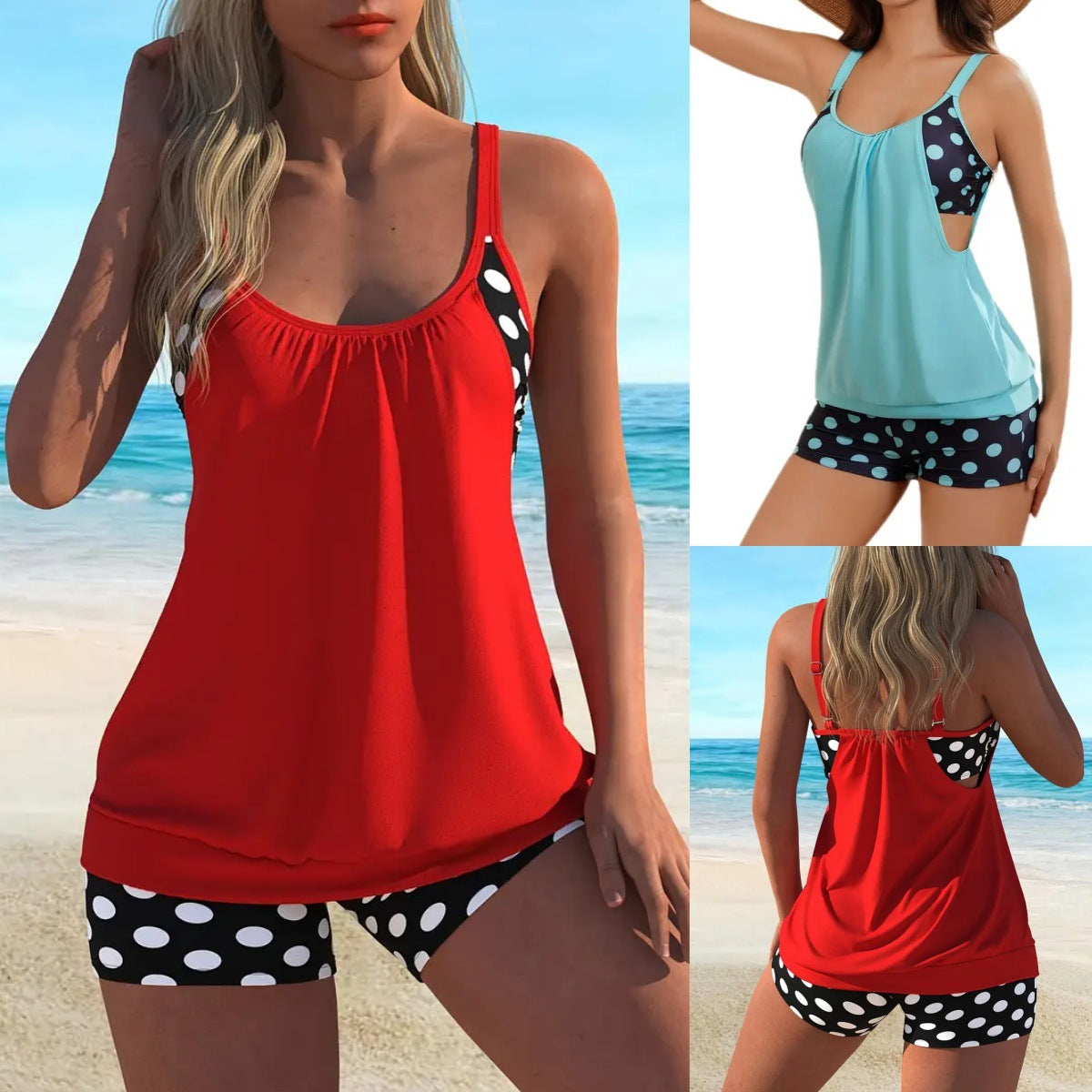 👙 Damski dwuczęściowy kostium kąpielowy w grochy