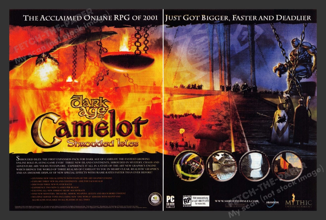 2003 Dark Age of Camelot: Shrouded Isles Video Game Print Advertisement (2 pgs)