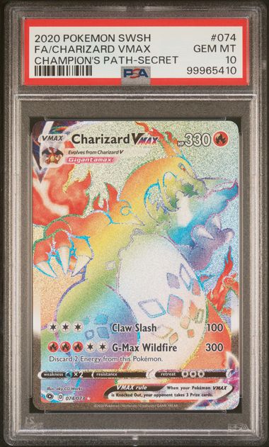 [SOLD] Pokemon TCG Graded Card: 2020 Charizard VMAX English #74 PSA 10