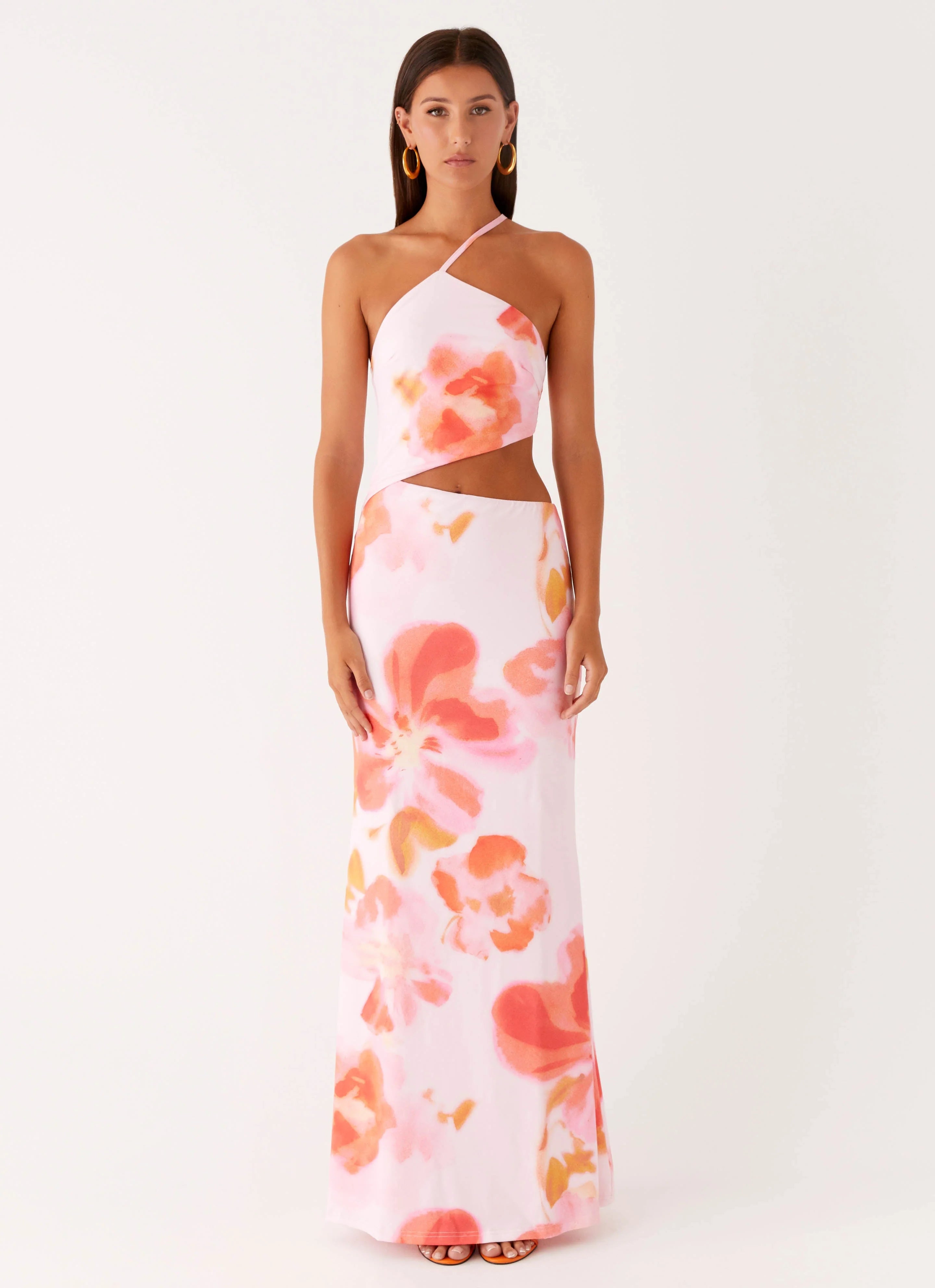 Riano Cut Out Maxi Dress - Blushing Blossom