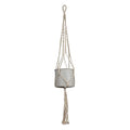 Foreside Home & Garden Hanging Cylinder Pot Gray Metal & Rope