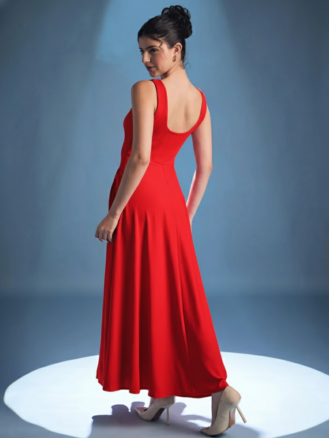 Stretchable Corset Fit & Flare Midi Dress - Uptownie
