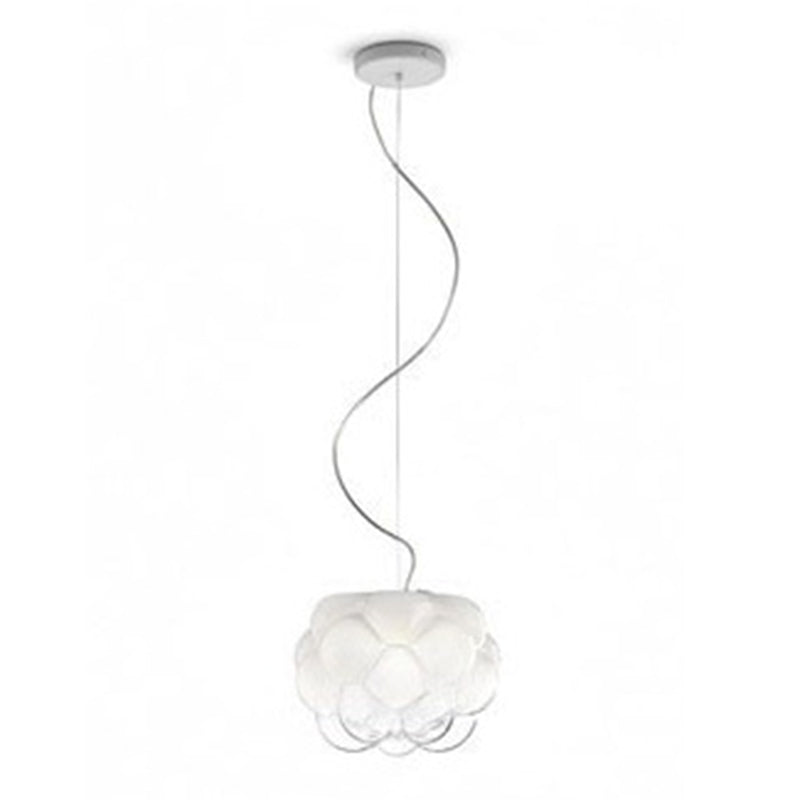 1-Light Modern Unique Geometric  Light, Pendant Lighting with Cloud-Shaped Glass Shade
