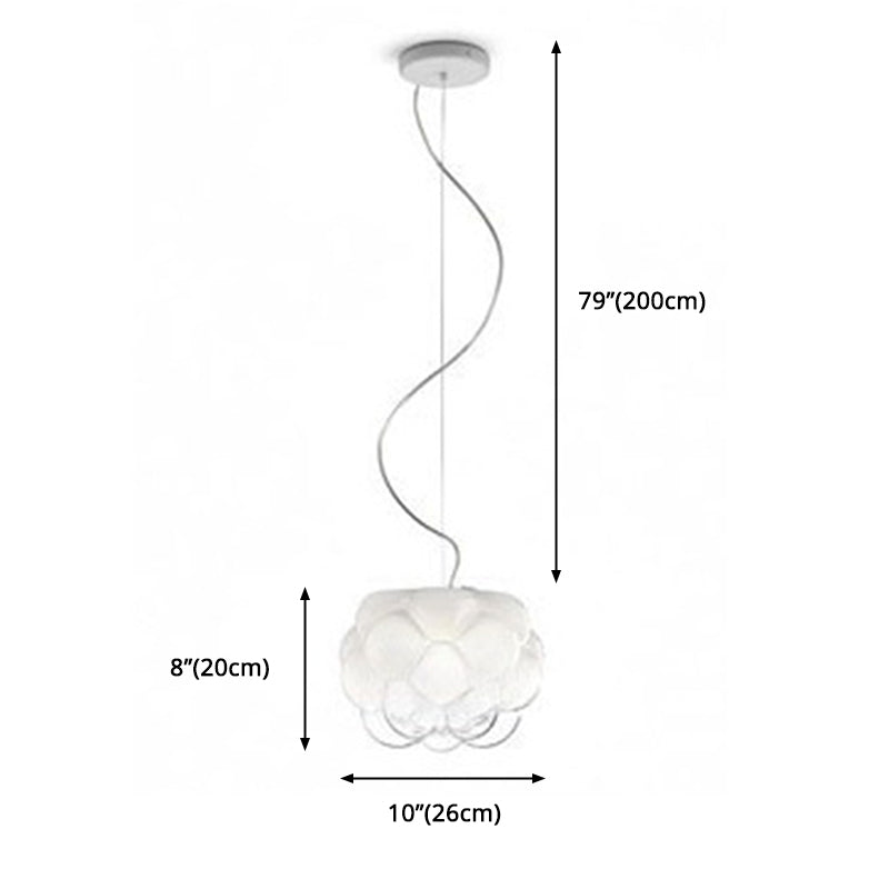1-Light Modern Unique Geometric  Light, Pendant Lighting with Cloud-Shaped Glass Shade