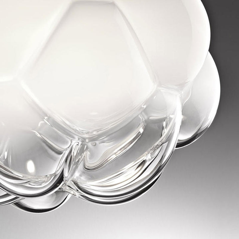 1-Light Modern Unique Geometric  Light, Pendant Lighting with Cloud-Shaped Glass Shade