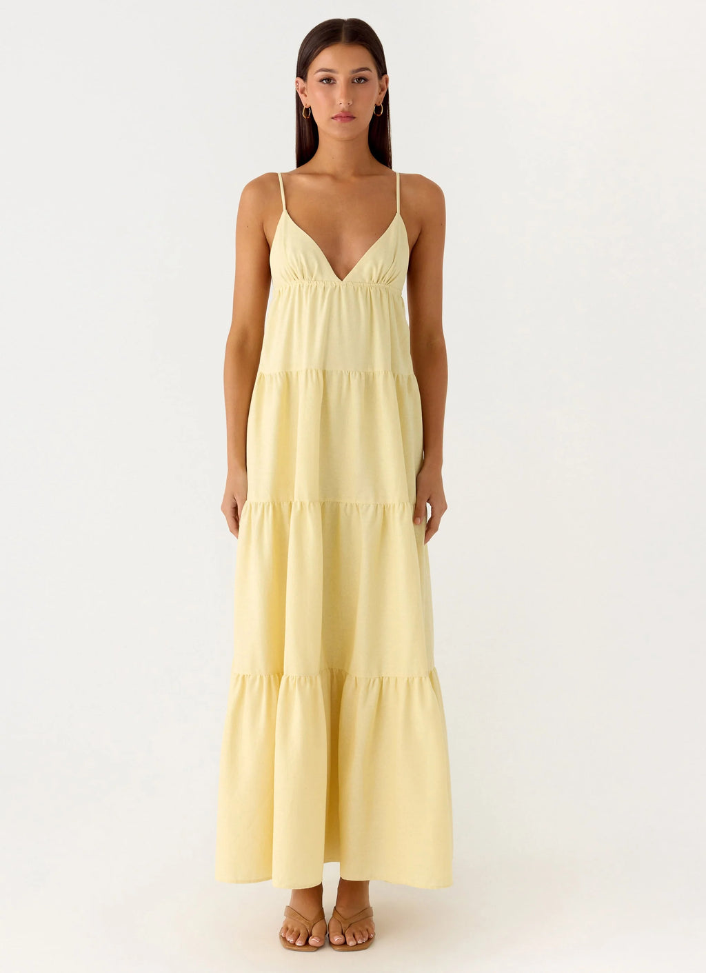 Lotty Linen Maxi Dress - Yellow