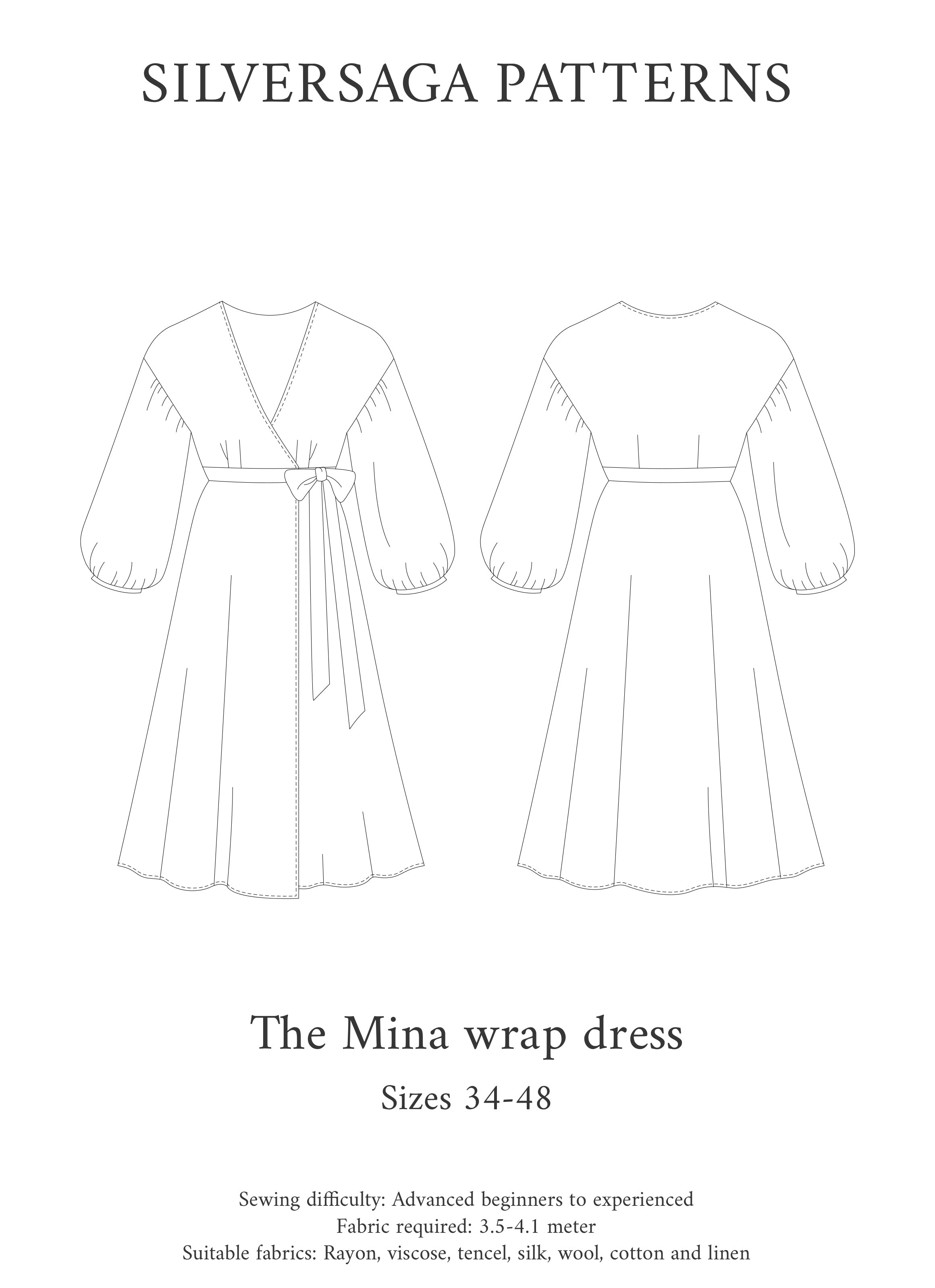 Mina wrap dress PDF sewing pattern