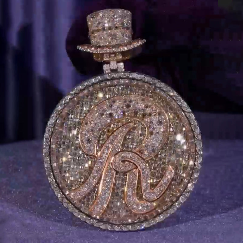 Gentleman's hat Runtz Letter Moissanite Pendant