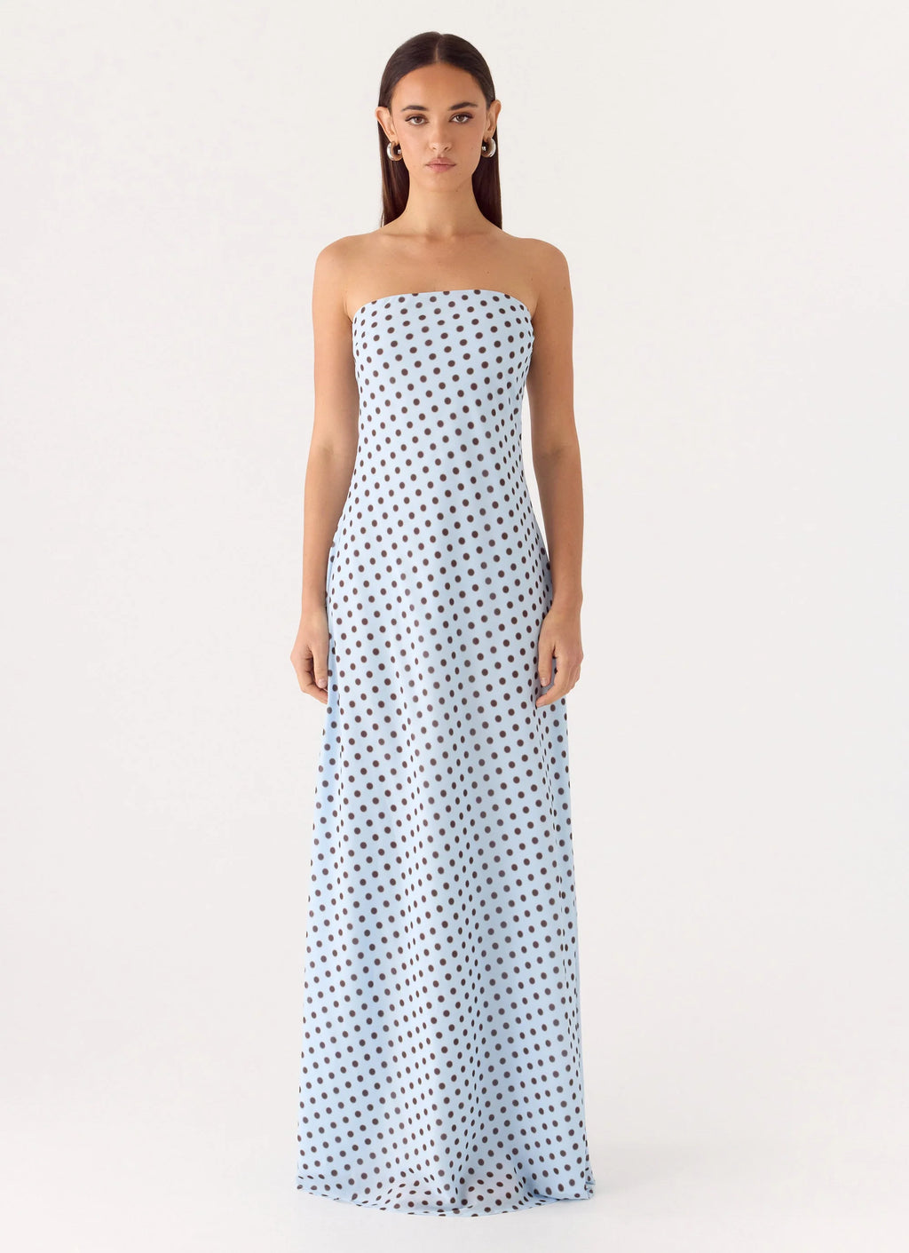 Chaniva Maxi Dress - Blue Mocha Dot