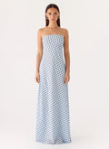 Chaniva Maxi Dress - Blue Mocha Dot