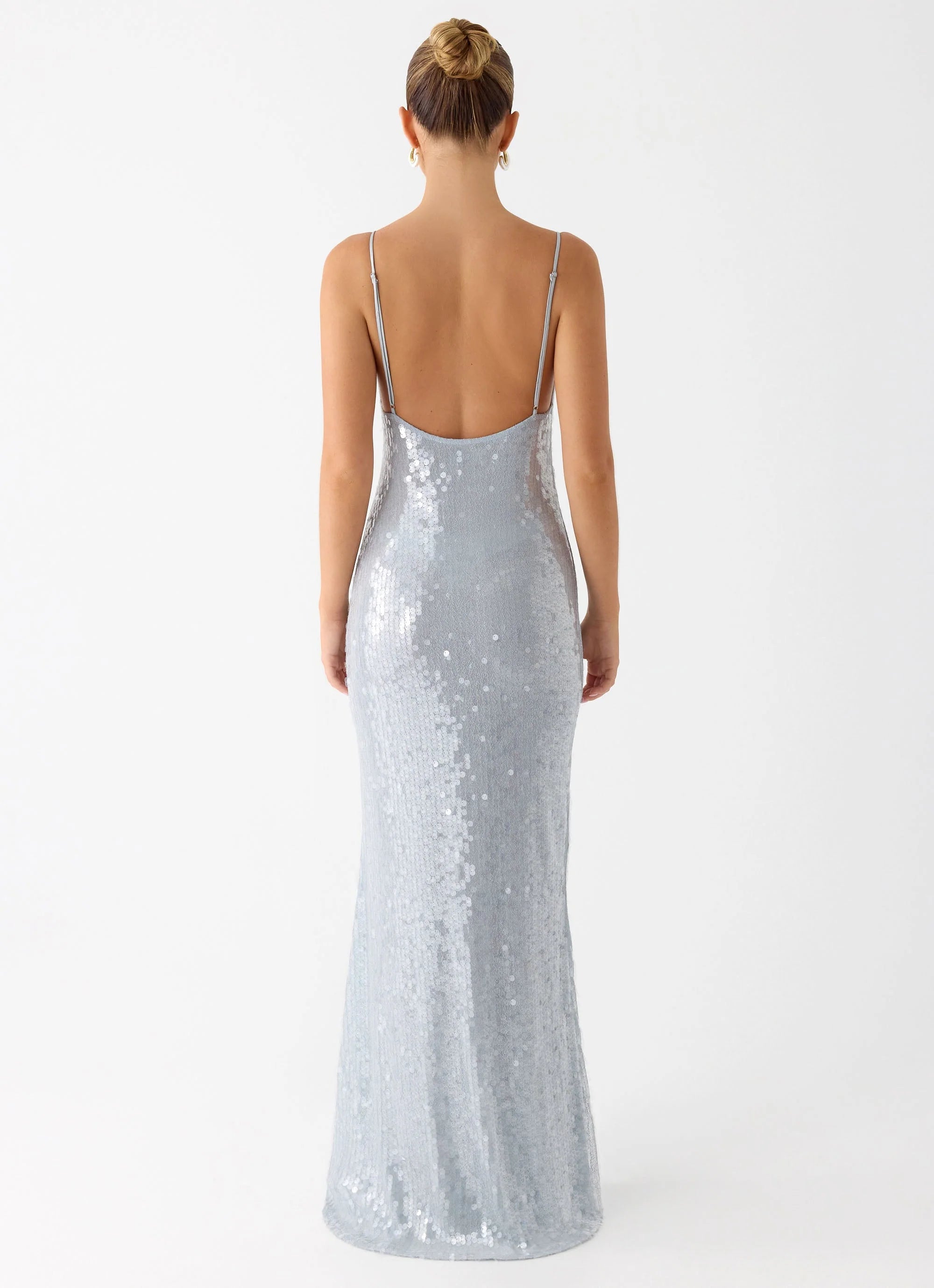 Solo Sequin Maxi Dress - Misty Blue
