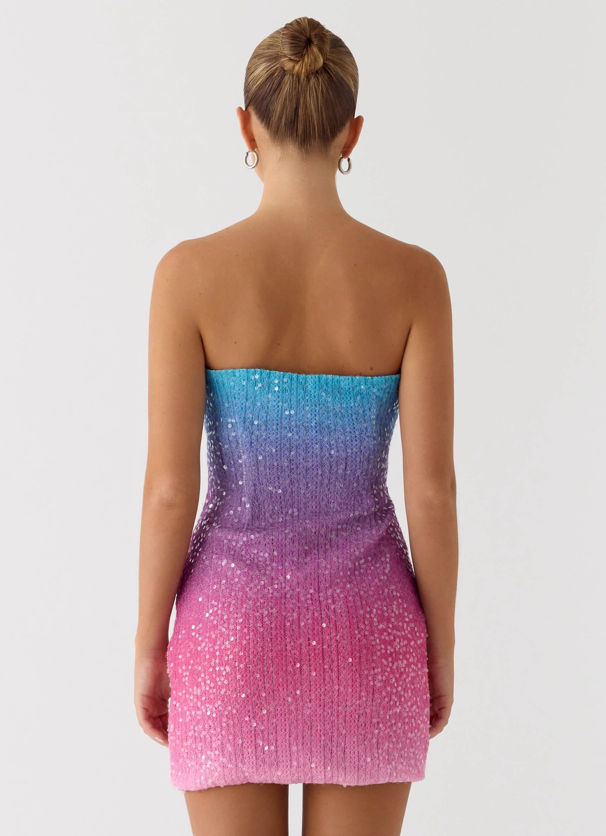 Step Closer Sequin Knit Mini Dress - Disco Ombre