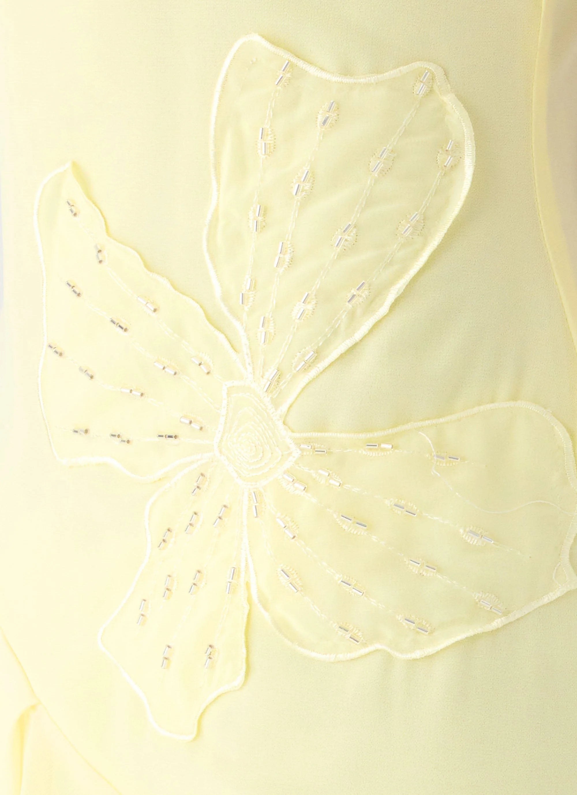 Aysha Beaded Flower Midi Dress - Yellow