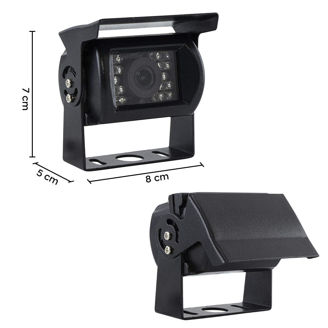 Telecamera Retromarcia per Furgoni e Camper 18 Led Infrarossi Retrocamera Nero