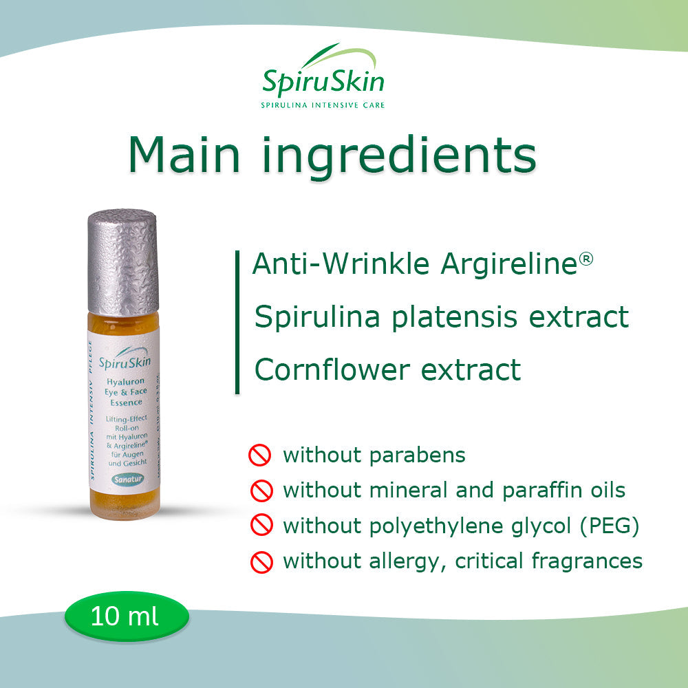 Hyaluron Eye & Face Essence SPIRUSKIN, Roll-on 10 ml, Set x2