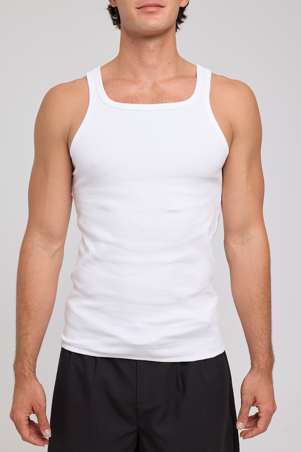 Common Need Square Neck Singlet Tank White