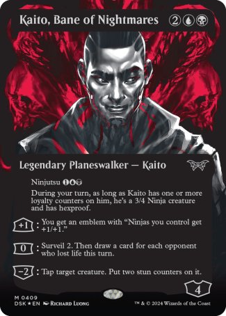 (409) Magic The Gathering Duskmourn: House of Horror: Extras Single: Kaito, Bane of Nightmares (V.3)  Mythic