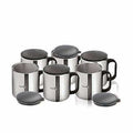 Stainless Steel Coffee Cup Set of 6 (With Lid) | Grab2Buy