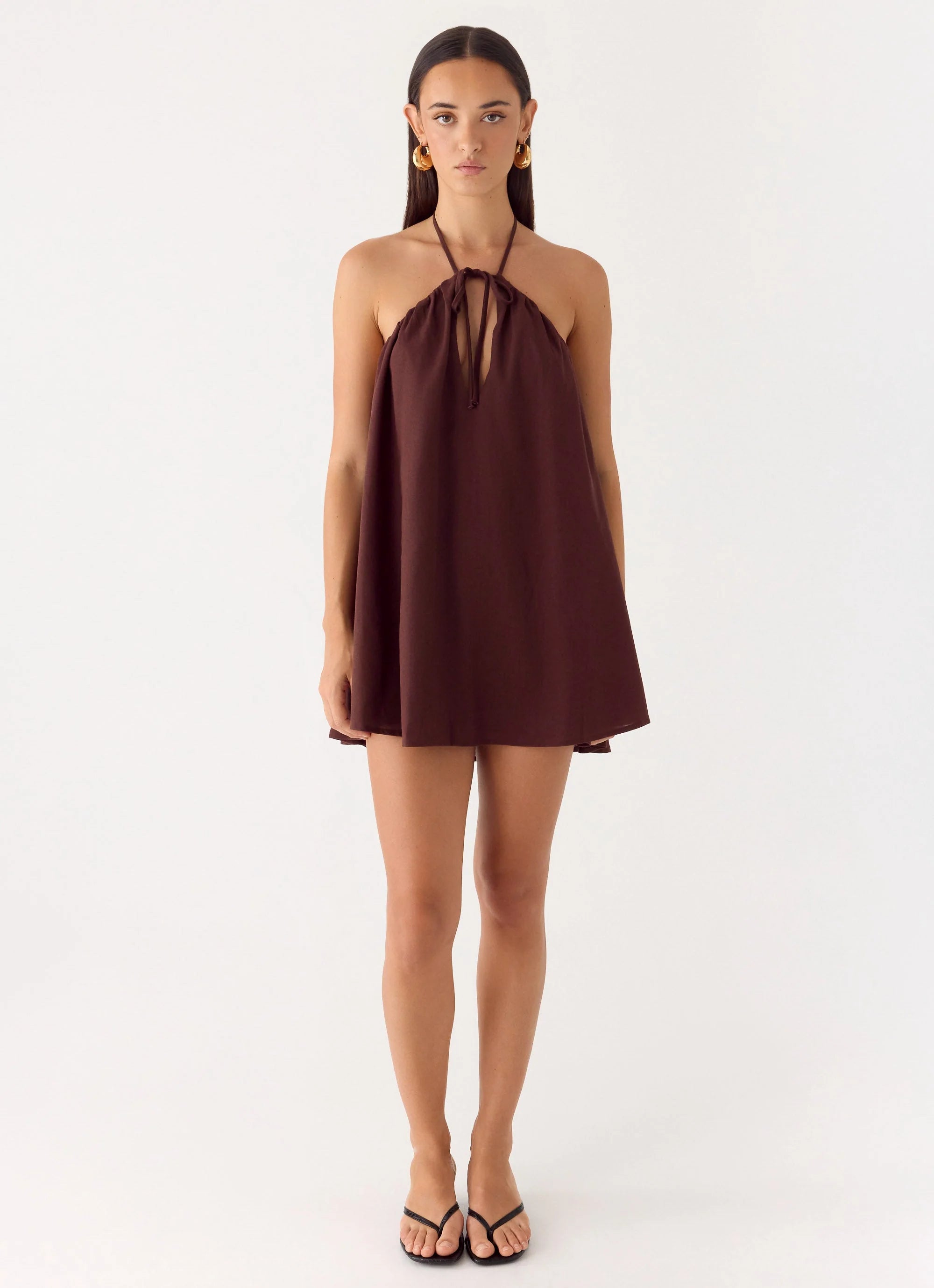 Soft Breeze Mini Dress - Chocolate