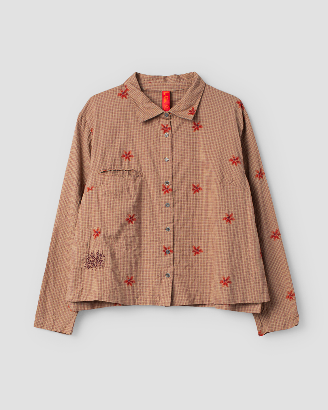 SanDahlia blouse Ewa i Walla blouse checked Sussie 44166 AW25 dark plum Ewa i Walla blouse checked Sussie 44166 AW25 dark plum