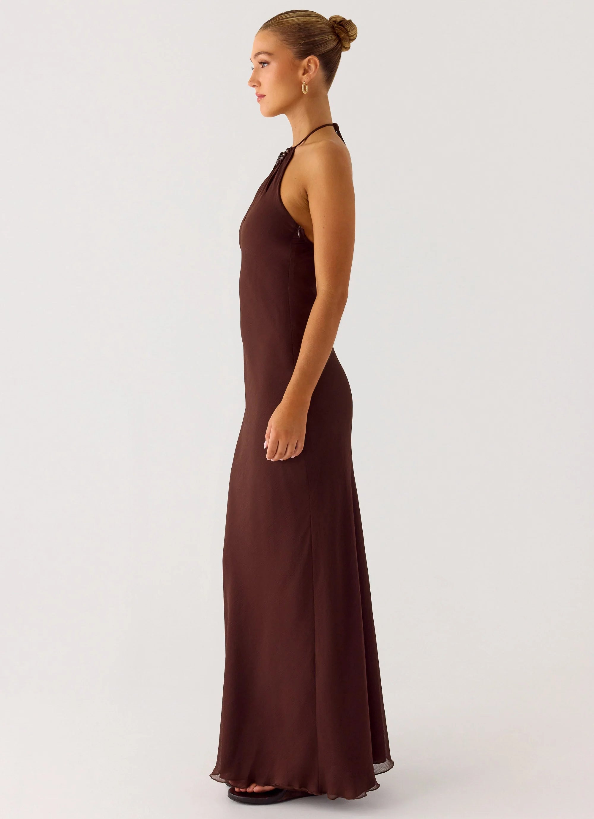 Harlyn Halter Maxi Dress - Chocolate