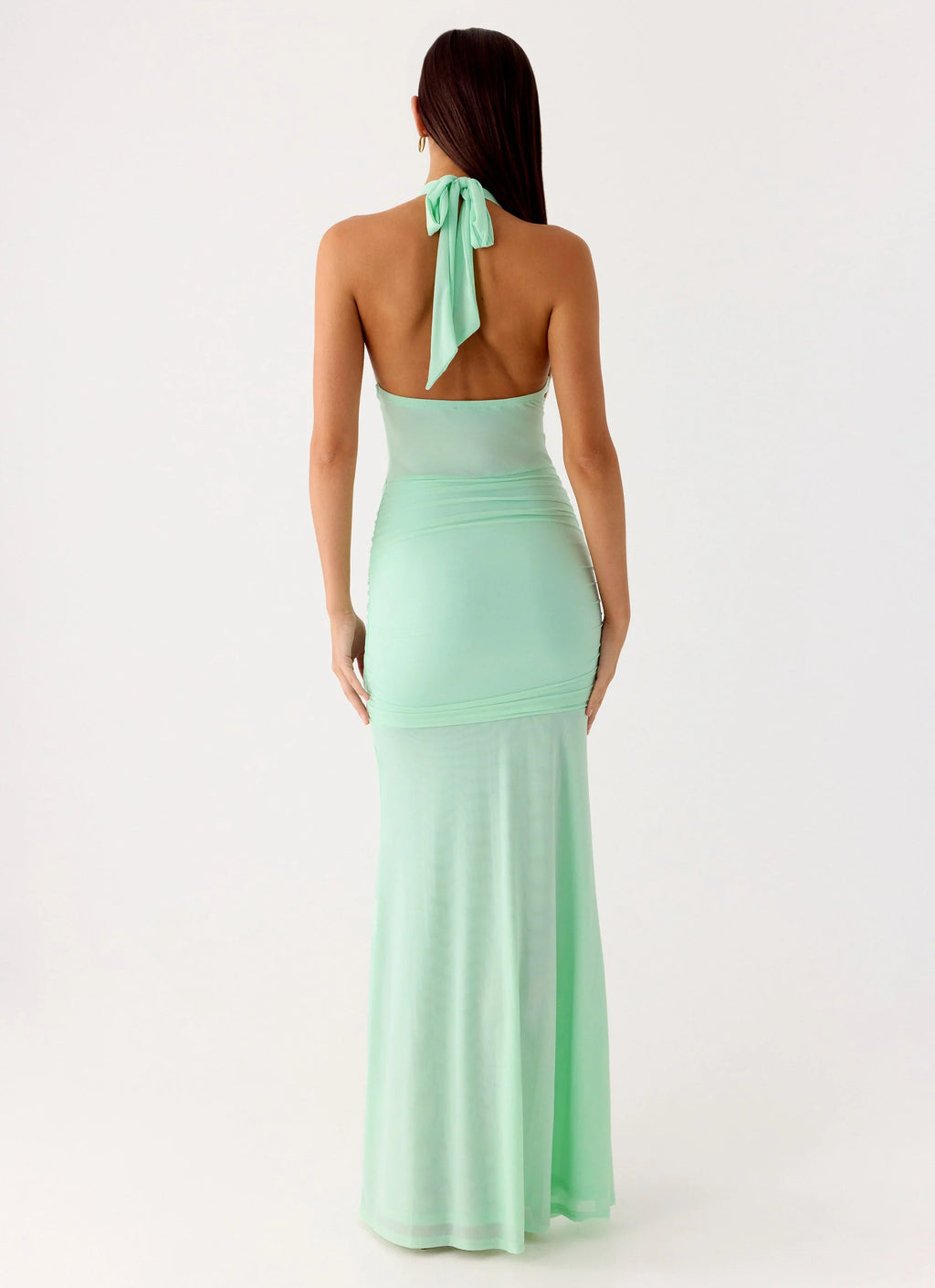 Miyah Halter Hardware Maxi Dress - Mint Blue