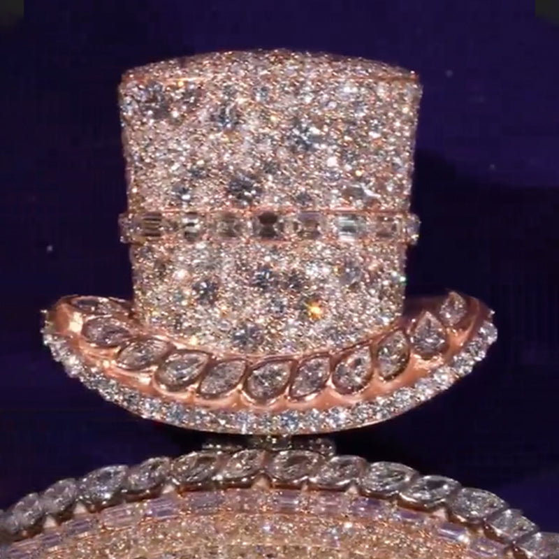 Gentleman's hat Runtz Letter Moissanite Pendant