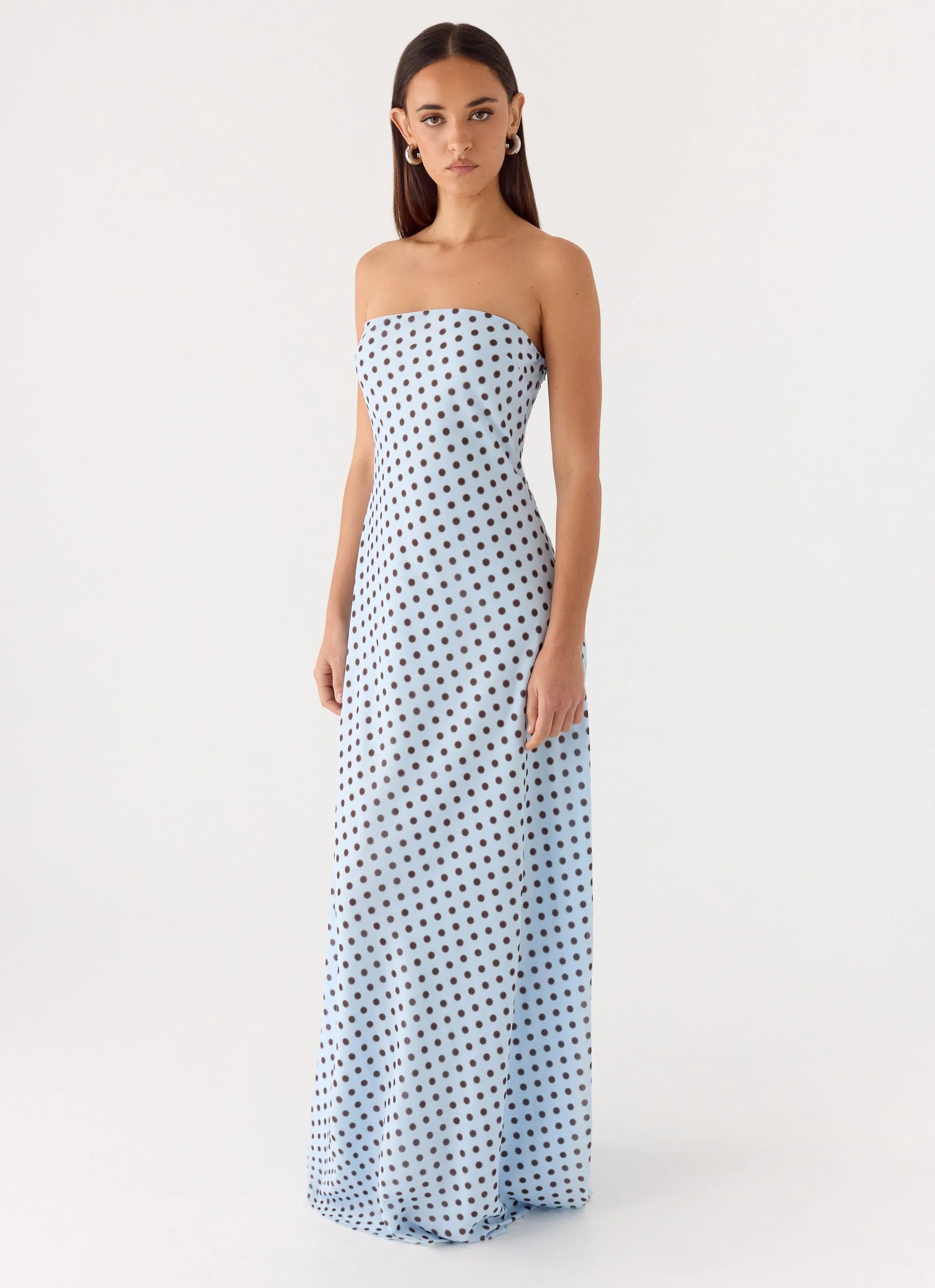 Chaniva Maxi Dress - Blue Mocha Dot