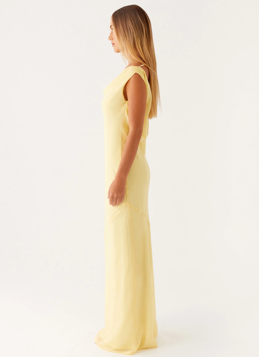 Brittany Chiffon Maxi Dress - Pastel Yellow
