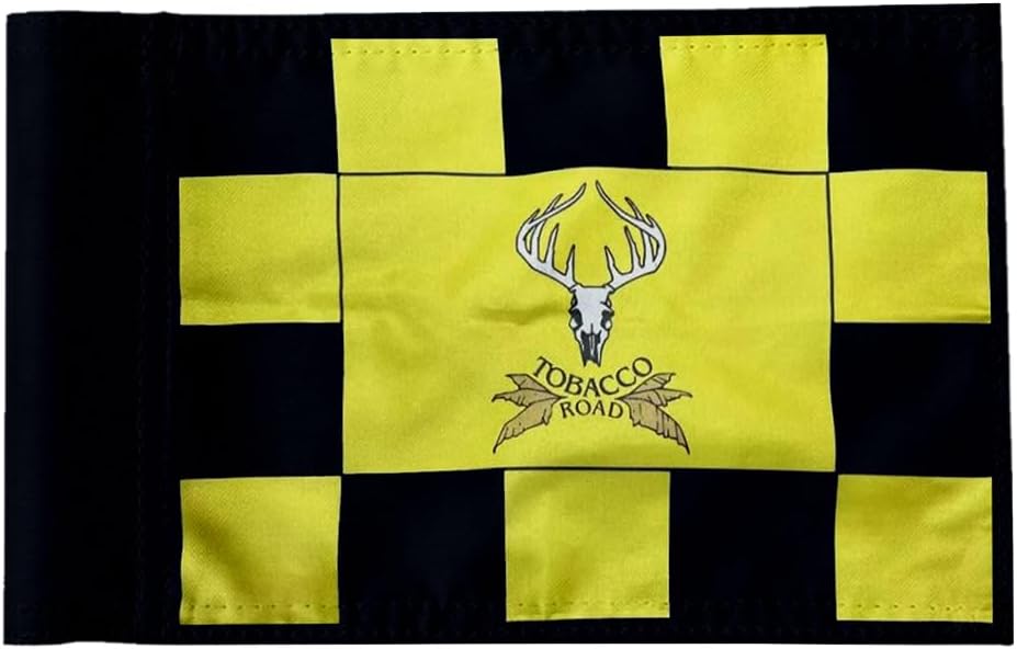 Standard Tobacco Road Golf Club Pin Flag Practic Putting Green Golf Flag For Backyard Garden Double-Sewn 600D Nylon Miniature Pin Flag Regulation Tube Flag(8"x6")